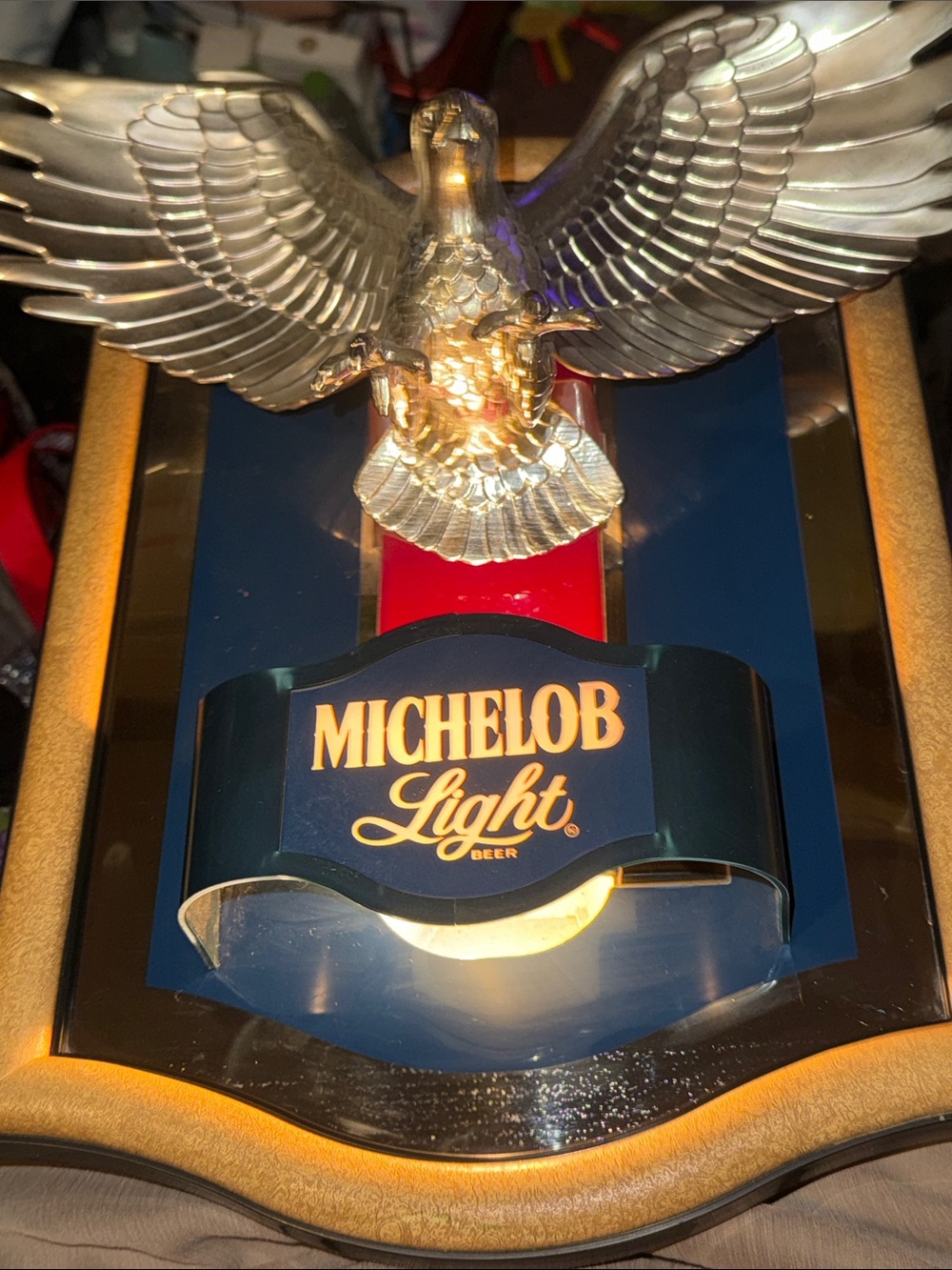 Vintage Michelob Light Beer Light Up Sign with 3D looking Eagle!